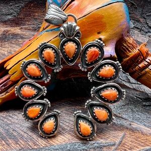 925 Sterling Silver Spiny Oyster Naja Pendant – Statement Southwestern